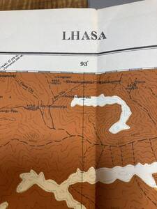 稀少　即決！　土蔵からの掘り出し物　チベット　拉　LHASA 地図 マップ　Lhasa　ラサ　研究材料　インテリア等に