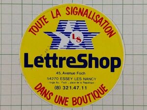 フランスのステッカー：Lettre Shop 広告 ビンテージ 雑貨 車 +Ma