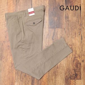 24AW/GAUDI/34インチ/美脚パンツ ストレッチ快適 ドット柄プリント 製品染め加工 ガウディ 新作 今期 新品/カーキベージュ/ja358/