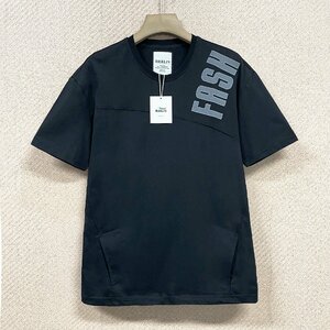 高級ヨーロッパ製※定価2万◆ブルガリア発※RISELIN 半袖Tシャツ 綿100％ 通気 速乾 英字 刺繍 トップス カッコイイ スウェット 2XL/52