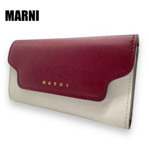 【極美品】MARNI マルニ　レザーキーケース　６連　ホワイト　ボルドー