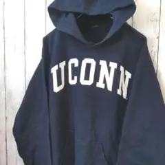 UCONN コネチカット大 カレッジ パーカー フーディー S相当 ネイビー