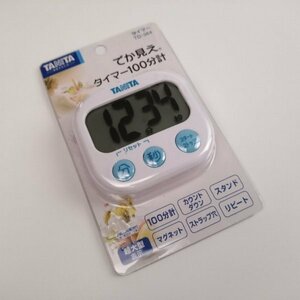 ☆未使用☆タニタ でか見えタイマー100分計 TD-384 大きくて見やすい表示 冷蔵庫等にはり付けられるマグネット スタンド付き 08 00024