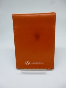 ■【YS-1】 Mercedes-Benz ベンツ ■ メモ 手帳カバー キャメル系　約12cm×8.8cm ■ 刻印有 ■【東京発 手渡し可能】■J