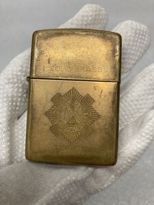 012） ZIPPO ジッポー ライター 80～90‘ SOLID BRASS ゴールド　THE ROYAL SCOTSEDINBURGH CASTLE