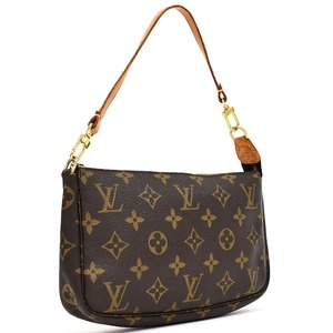 1円 ◎良品 LOUIS VUITTON ルイヴィトン ハンドバッグ ポシェットアクセソワール M51980 モノグラム ブラウン◎E.Cils.hP-18