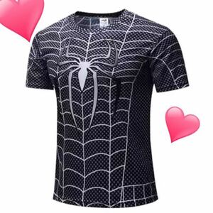 メンズ 半袖 スパイダーマン Tシャツ ブラック