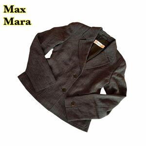 【AY1853】　　Max Mara マックスマーラ　テーラードジャケット　グレー　レディース　40サイズ