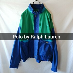 Polo by Ralph Lauren XL グリーン ネイビー 水色 4ポケット ジャケット ポロバイラルフローレン ラルフローレン 古着 カバーオール
