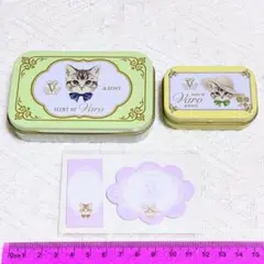 ＆ROSY メゾンドフルール セントオブヴァロ 猫のジャルダン 缶ケース 付箋