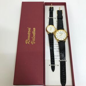 402　中古ジャンク品　ペア　Romarni　Valentino　腕時計　ブラック　ゴールド　箱付き