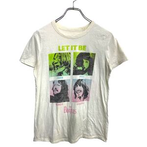 THE BEATLES 半袖 プリント Tシャツ Sサイズ ビートルズ レディース ライトクリーム 古着卸 アメリカ仕入 t2408-3503