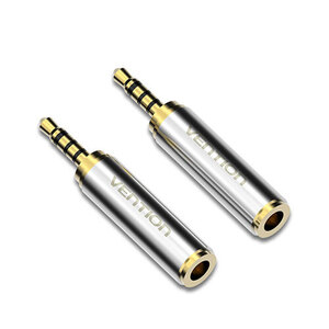 まとめ得 【5セット】 VENTION 3.5mm Female to 2.5mm Male 変換AUXアダプター Gold ゴールド VA-6654X5 x [2個] /l