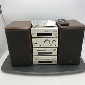 ONKYO オンキョー INTECシリーズ システムコンポ 動作確認 FM AM チューナー アンプ ＭD CDデッキ 取説・リモコンあり 難あり【道楽札幌