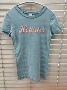 Hollister ホリスター　Tシャツ　半袖　水色　ブルー　Sサイズ　古着　透けあり　レディース