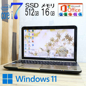 ★完動品 最上級4コアi7！新品SSD512GB メモリ16GB★T552/58HKS Core i7-3630QM Webカメラ Win11 MS Office2019 Home&Business★P71776