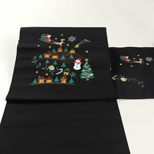 【和遊館】ONH2053　仕立付！西陣織刺繍入り九寸名古屋帯　クリスマス