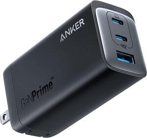 美品 Anker 737 Charger GaNPrime 120W USB PD 充電器 USB-A & USB-C 3ポート iPhone 15 Pro Max iPad Pro などに チャージャー