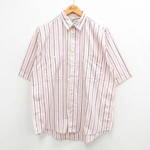 L/古着 リーバイス Levis 半袖 シャツ メンズ 90s 白他 ホワイト ストライプ 24jun13 中古 トップス