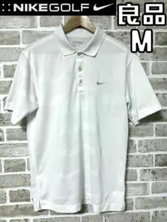 良品 ナイキゴルフ NIKE GOLF メンズ 半袖 ポロシャツ Mサイズ 白