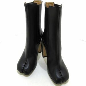 9万→美品*正規品*Maison Margiela/メゾンマルジェラ■タビブーツ サイドゴア 本革レザー ブーツ■黒 35 1/2 16万