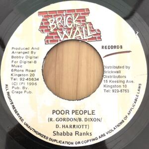 送料無料★レア 大人気ダンスホール!! Solomon Riddim★POOR PEOPLE / Shabba Ranks★