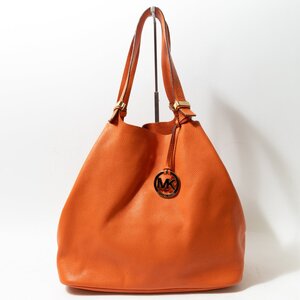 MICHAEL KORS マイケルコース トートバッグ オレンジ ゴールド レザー 本革 レディース 手さげ シンプル 無地 カジュアル bag 鞄 かばん