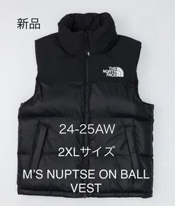 新品 25AW 2XL THE NORTH FACE ノースフェイス ホワイトレーベル NUPTSE ON BALL VEST ヌプシ ダウンベスト ブラック ヌプシ 