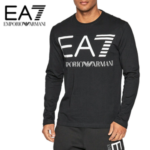 送料無料 44 EMPORIO ARMANI EA7 エンポリオアルマーニイーエーセブン 6LPT25 PJ7CZ 1200 ブラック 長袖 クールネック Tシャツ size M