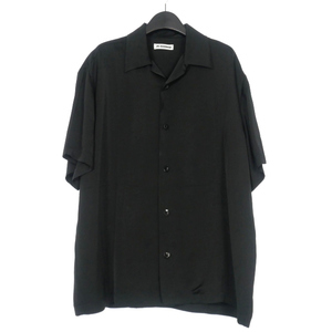 ジルサンダー JIL SANDER 23SS SHIRT 26 ボクシーシルエット オープンカラーシャツ 半袖 38 ブラック 黒 J22DL0112 J65022 国内正規 メンズ