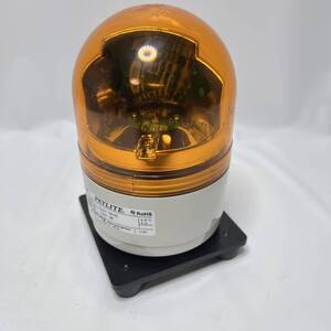 パトライト RHE-12 LED小型回転灯 φ100MM DC12V 台座付き 黄色 ★380