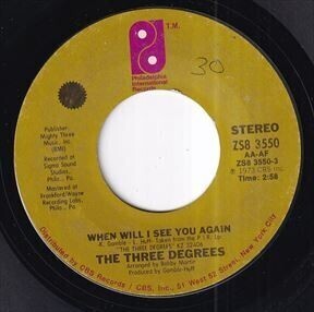 The Three Degrees - When Will I See You Again / Year Of Decision (A) SF-U373