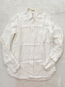 GAMBERT CUSTOM SHIRTS size15-33 USA製リネンシャツ 生成り オフホワイト ギャンバート （KI)