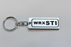 A-506-2 WRXSTI 2層アクリル製 銀黒 2重リング キーホルダー キーレス キーケース スバル WRX STI