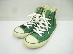 CONVERSE ALL STAR コンバース オールスター 1B474 コーティング サイドジップ キャンバス スニーカー グリーン 緑 サイズ24cm/US5