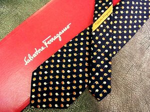 ♪vr0600♪良品♪【Ferragamo】フェラガモ【象 ゾウ 動物 ティーポット ツボ 柄】ネクタイ