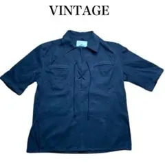 00’s Vintage アーカイブ レースアップ デニムシャツ y2k パンク
