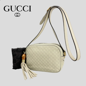 ほぼ未使用■GUCCI■ マイクログッチ シマ バンブータッセル ディスコバッグ グッチ ショルダーバッグ 309538