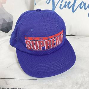 新品 Supreme キャップ ブルー 男女兼用