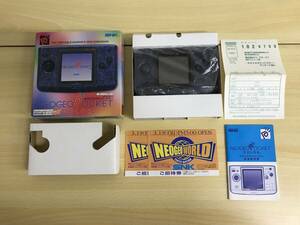 067(13-36) 【動作品】SNK NEOGEO POCKET COLOR ネオジオポケットカラーストーンブルー NEOP55010 箱説あり