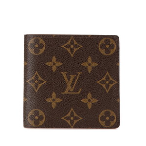 ルイ ヴィトン モノグラム ポルトフォイユ マルコ 二つ折り財布 M61675 ブラウン PVC レザー レディース LOUIS VUITTON 【中古】