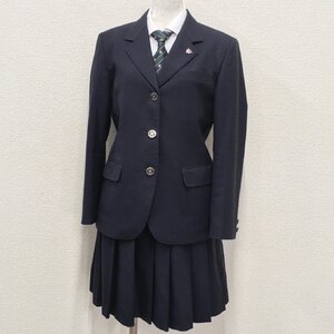 A637/L(中古)東京都 清瀬高校 女子制服4点 /M/W63/校章付/ブレザー/ブラウス/スカート/ネクタイ/hers heart/冬服/冬用/学生服/卒業生品