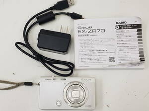 【稼働品】　CASIO　EX-ZR70　本体　バッテリー１個　充電器　現状品　激安１円スタート