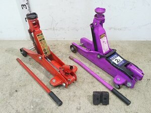 (1円スタート) フロアージャッキ 2台セット ニューレイトン 2t ＆ メーカー/耐荷重 不明 自動車整備 ※1点オイル漏れあり BT8046