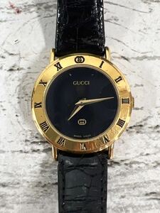 GUCCI グッチ 3000 L ゴールド文字盤 クオーツ レディース腕時計