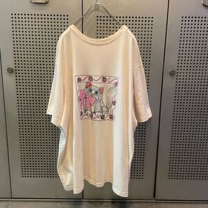 古着　ヴィンテージ　vintage Tシャツ　ビックサイズ　ワンピース　ねこ　ネコ　カラフル　派手　個性派