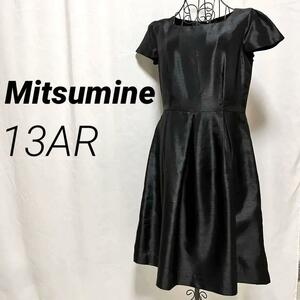 美品 ミツミネ 　Mitsumine 大きめサイズ オケージョンワンピース 黒　13AR 送料無料