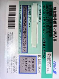 匿名発送料無料　ANA　株主優待券　1枚　2024年12月1日から25年11月30日ご搭乗分まで