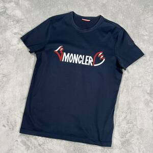 1円　極美品　MONCLER モンクレール　マグリア　半袖　Tシャツ 半袖Tシャツ Sサイズ ビッグロゴ　ネイビー　8145