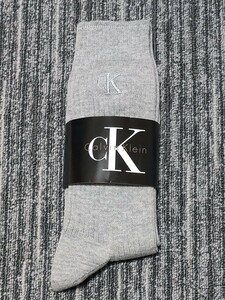 未使用 CALVIN KLEIN カルバンクライン ソックス 25-27cm 靴下 日本製 ナイガイ CK スクール ビジネス レトロ ワンポイント 刺繍